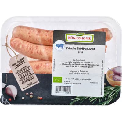 Bio Frische Bratwurst, roh, grob, (S)