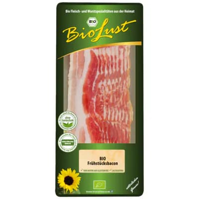 Bio Frühstücksbacon geschnitten