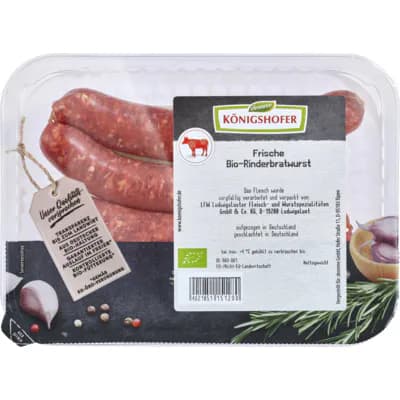 Bio Rinderbratwurst, roh, (R)