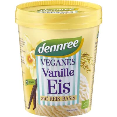 Bio Bourbonvanilleeis auf Reisbasis vegan, Reisbasis vegan