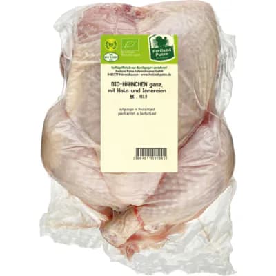 Bio Hähnchen ganz, mit Hals und Innereien , (G)
